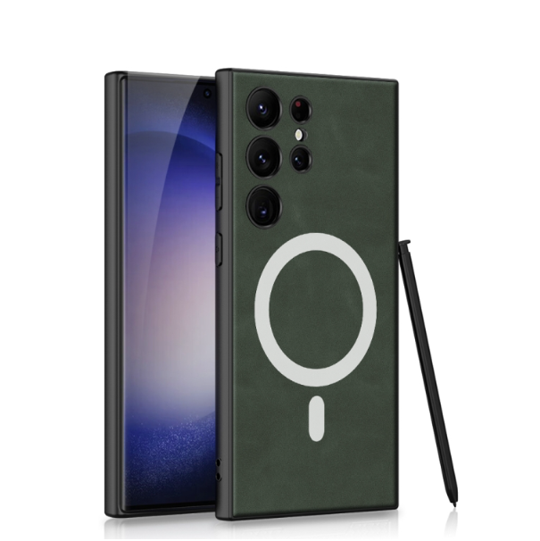 GKK MagSafe Skin Feel PU Leather Case - For Samsung Galaxy S23 Ultra - mosaccessories